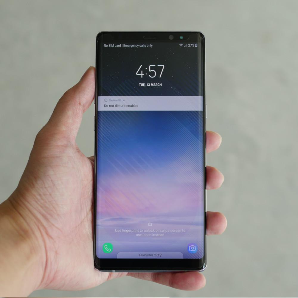 Bare Pane - Full-Coverage Tempered Glass Screen Protector with Full Adhesive for Samsung Galaxy Note 8 - Crystal Clear
